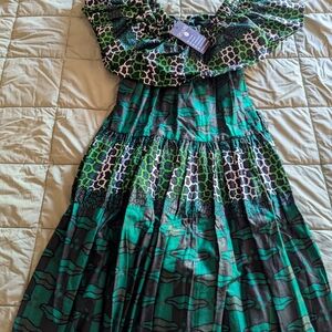 Ofuure off the shoulder dress, size: S-L, multicolored